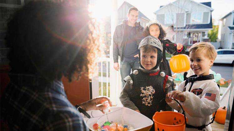 Basic Halloween safety reminder: visibility, costume fit, and adult supervision for trick-or-treaters.