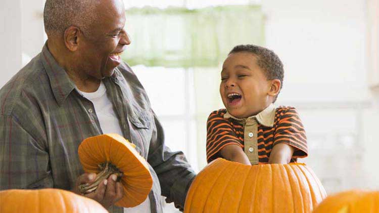 Supervised pumpkin carving keeps Halloween fun and safe for young children.